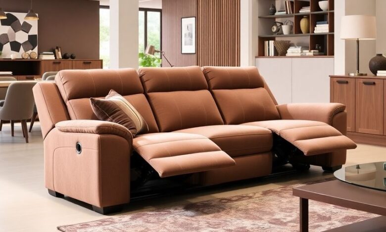 Nova recliner sofa in a stylish living room setting.